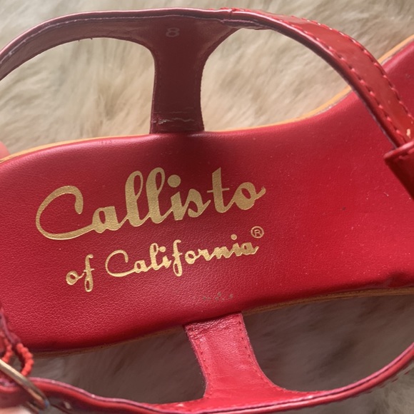 Callisto of California red and gold shoes - Picture 4 of 9